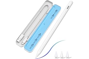 PAPERFEEL Stylet Pen Pencil (2018-2022) avec étui, pour Apple iPad Pro 11/12.9 (3e/4e/5e/6e), Air 3/4/5, Mini 5/6, iPad 6e/7e/8e/9e/10e Génération, Rejet de Paume, Fonction d'inclinaison, Magnétique