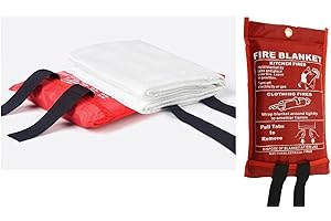 DECORATIVE CONCEPTS UK SAFETY+ Fire Blanket, Large, Fast Unfolding with Loops, 1x1m IDEAL FOR KITCHEN, OFFICE, HOME, GARAGE, CARAVAN ETC (1x1)
