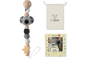 ONPERPOE Handgemachte Koala Design Schnullerkette Cup Catcher BPA-frei Sicherheitsgurt für Verstellbarer Kinderwagenkette zum Aufhängen von Trinkbecher Halteriemen für Kinderwagen Silikon