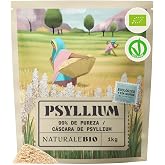 NaturaleBio Psyllium Shells Bio 99% Purity Analyzed and Gluten Free | 1 kg. Psyllium husks pure, non-powder, for water, juice