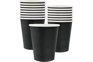 MOMAHUA 16P Party Cups,Black Paper Cup for Birthday,9oz/250ml Birthday Cups Solid Color Tableware,Table Decors for Wedding,Picnic,Sage Green Themed Party Supplies for 16 Guests
