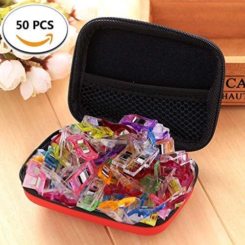 Ulako 50 Pack Patchwork Clip with Storage Box for Sewing Quilting Crocheting Knitting Craft Art Works