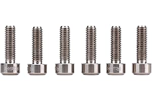 SOLUPTANISU Bike Stem Bolts,Bicycle Titanium Bolts, 6 Pcs M5 × 16Mm Titanium Screw Ti Titanium Alloy Fixed Stem Bolts For Mtb Road Mountain Bike(Titanium)