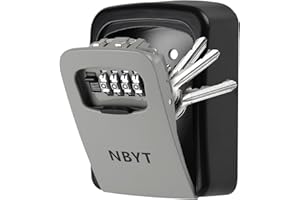 NBYT Tragbare Zahlenschloss keybox, Wandhalterung,Für Hausschlüssel Schlüssel Hiders zum Verstecken eines Schlüssels außen,Wasserdichte Schlüssel Safe Storage Lock Box