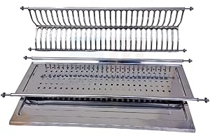 ESPOMASISHOP ScolapiattiI In ACCIAIO INOX Da Incasso Con Vaschetta Raccogligocce VARIE MISURE 86 76 66 56 cm MADE IN ITALY (86 CM)