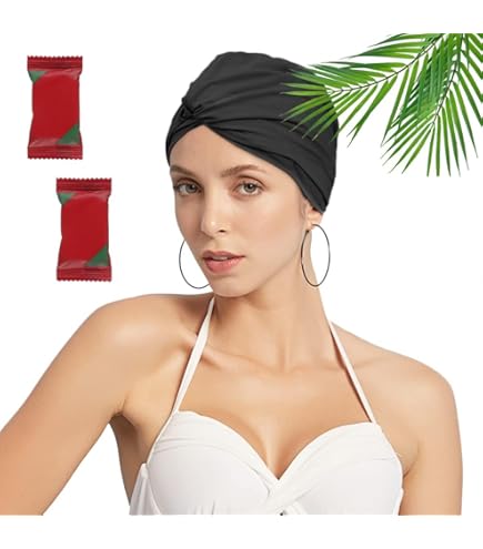 Cuffia Da Bagno Donna Con Pieghe - Turbante Retrò, Berretto Nuoto Piscina, Tessuto Morbido, Elastico - Foto 12
