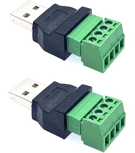 Riertostng Adattatore terminale a vite USB 2.0 A femmina a 4 pin, convertitore connettore USB A Quick Connect senza saldatura, per ricarica e