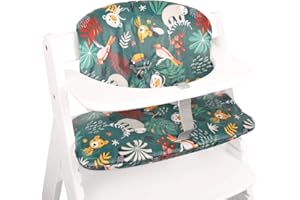 Cuscino Ukje Compatibile con Seggioloni Hauck - Fodera in Cotone Laminato per Seggioloni - Cuscino Protettivo per Seggioloni in Legno per Neonati - Facile da Installare - (Verde Scimmie)