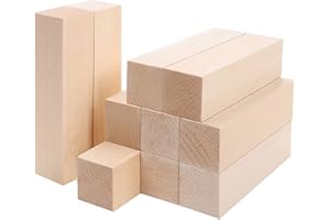 MoTrent 10PCS Basswood Blocks for Carving, 10 x 2.5 x 2.5 cm Natural Unfinished Wood Blocks Whittling Blocks Set for DIY Carving, Shaping, Painting Wood Art Craft