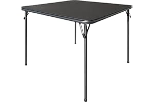 KAIHAOWIN Table Pliante, Table Carrée Pliable 85 x 85 cm pour 4 Personnes, Table de Jardin Polyvalente Pliable, Utilisable à L'intérieur et à l'extérieur -Noir
