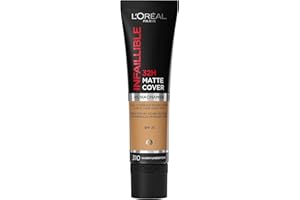 L'OREAL PARIS L'Oréal Paris Fondotinta Infaillible 32H Matte Cover, Make-Up dal Finish Matte Copertura Totale sulla Pelle, 310 Warm Undertone, 30 ml