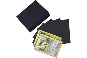 Homgaty 300 Pcs Protege Carte pour Pokemon, Pochette Carte Individuel Standard Card, Sleeve Noir 91 * 66mm pour Magic The Gathering, pour Pokémon, pour Yu-Gi-Oh, Jeux de Société (Noir)