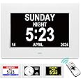 SSA 7 inch Dementia Clocks Digital Calendar Day Clock, Large Clear Digits Display with Remote & HD Screen, Best Gift for Memory Loss Elderly Seniors