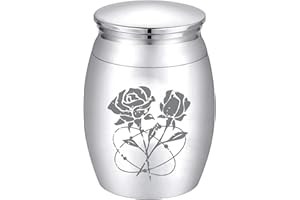 CREATCABIN Urnas Pequeñas para Cenizas Mini Urnas de Cremación Cenizas Recuerdo Conmemorativo Urna Funeraria de Metal de Acero Inoxidable Entierro para Mascotas Perro Humano Gato 4x3 cm