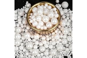 Lozadia 100g Edible Sprinkles Metalic Pearl White Sprinkles Of Cake Sprinkles, Edible Cake Decorations, Sugar Balls for Cupcake Cakes On Baby Shower Birthday Wedding Party (White)