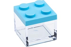 Omada Design Bonbonnières en Plastique (24 pièces), format transparent 5 x 5 x 5 cm, pour les fêtes, fabriquée en Italie par Adamo,coleur turquoise
