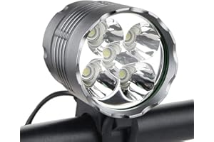 WASAGA Bike Lights, 10500 Lumens 5/7 Led Bicycle Light,Waterproof Mountain Bike Front Light with 9600 mαh Rechargeable Battery Pack, 3 Modes Bicycle Lights Front Headlamp for Cycling Safety