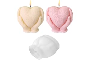 ZIMOER Silicone Molds for Candles,3D Hand Holding Heart Candle Mold,Hand Held Heart Candle Molds for Candle Making,for DIY Aromatherapy Candles, Soap,Polymer Clay,Valentine's Day Decoration