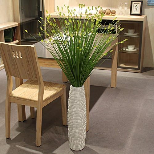 Artificial Flower, WLFM Peacock And Butterfly Weeds In Home Decorating a Living Room Floor Flower Corsage [Large Ice Crack Ceramic Vase +6 Grass Green Butterfly]