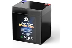 melasta 12V 6Ah LiFePO4 Batterie 72Wh Rechargeable avec BMS, 1500 Cycles Profonds pour énergie Solaire, Scooters Enfants, Bateau, voiturette de Golf, Camping-Car, Remplacement Lead-Acid