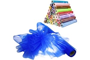 Time to Sparkle (Royal Blue, 29cm X 26M Rolka Organza bieżnik stołowy Krzesło Szalik Węzeł Ślub Ceremonia Impreza Boże Narodzenie