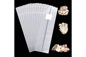 AOROPS Worek do hodowli grzybów, 24 sztuki 25 × 50 cm Grzyb worek do uprawy grzybów z filtrem, worek do uprawy grzybów, wysoka temperatura, wstępnie uszczelnione akcesoria ogrodowe na grzyby