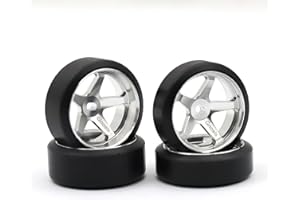 ULIIK Lot de 4 pneus de jante en métal pour WLtoys 1/28 K969 Mini-Z AWD AMZ Mini-Q AMR GLA DRZ Mini-D IW04M Drift RC (décalage 2,5 argent)