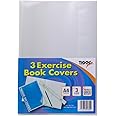 Tiger A4 Clear Exercise Book Covers (30cm x 21cm) Strong Plastic Protecting Sleeves School Notebook (3 Pack)