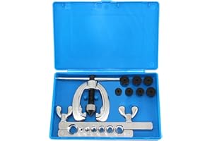 ‎MAIZOON Maizoon Bördelwerkzeug-Set, 7-Loch-Stange, 9-teilig, Doppelbördelung für Kupfer-, Aluminium-Bremsleitung und Messingrohre, mit Aufbewahrungskoffer für 3/16 Zoll, 1/4 Zoll, 5/16 Zoll, 3/8 Zoll, 7/16