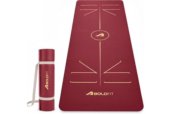 Boldfit Yoga Mat for Women & Men - TPE Eco Friendly 6mm thickness Non Slip Classic Pro Exercise Mat for Home Workout Pilates Floor Exercises Gymnastics Meditation with strap
