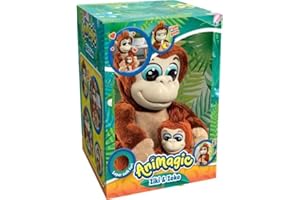 Animagic: Ziki and Zoko Gorillas | Super Soft Interactive Mum & Baby Gorilla Plushes with Programmed Sounds and Movements! | Suitable for Ages 4+