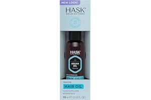 HASK Argan Oil Hair Oil for shine and frizz control repairing for all hair types, colour safe, and cruelty-free -1 59mL Bottle