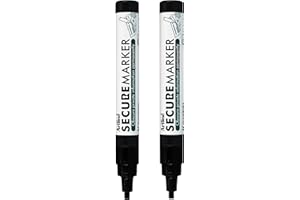 Artline Pack of 2 Secure Permanent Marker Pens Black. Indelible Marker Pens with 4mm Chisel Tip for Obscuring Private Information Permanently - Genuine Permanent Markers & Marker Pens