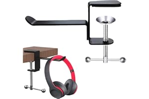 KASESSS Headphone Stand Under Desk, Adjustable Headset Stand With Under Desk Hook, Gaming Headphone Holder, Multifunctional Headset Holder, Suitable for Most Headphones, Unpunched, No Paste