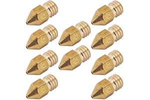 10pcs 3D Drucker Düse,Messing 1mm 3D Drucker Extruder MK8 Düse Druckkopf Nozzle,3D Printer Accessory Nozzle Extruder Düse Kits,Geeignet für MK8 1,75 mm ABS/PLA 3D-Drucker Gold