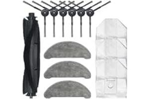 Huayuwa - Set di accessori di ricambio per robot Roidmi Eve Plus (1 spazzola a rullo + 6 spazzole laterali + 3 stracci + 3 sacchetti per la polvere)