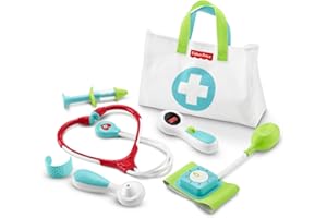 Fisher-Price Malette de Docteur, jouet d'imitation pour enfant avec 7 accessoires de jeu, dès 3 ans, DVH14