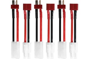 Tosiicop Lipo Akku Adapter Kabel - 6 Stücke Tamiya Stecker Buchse auf T-Dean Stecker mit 14AWG 50mm Adapterkabel für Carson traxxas Tamiya RC Car Lipo Batterien