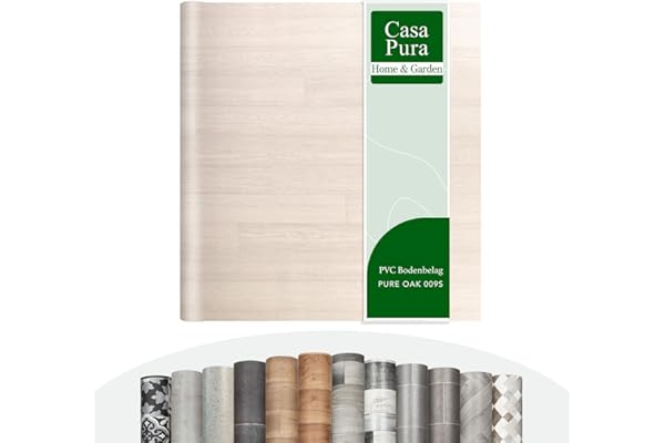Revestimiento para suelo CV Atlantic Pure Oak 009S, suelo de PVC extra resistente (espumado), aspecto de madera elegante, superficie estructurada, venta por metros (100 x 800 cm)