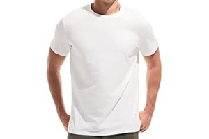 VEIISAR Herren Baumwoll T-Shirt (190g) - Mitteldickes Basic mit Rundhals, Weich & Dehnbar - Bequemer
