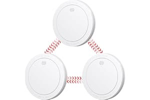 CPVAN Détecteur de Fumée Interconnecté (Pré-connecté), 10 Ans de Batterie, Détecteurs de Fumée, Alarme Incendie Detecteur Fumee, EN14604 & CE Certifié, 3 Pièces
