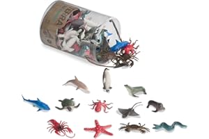 Terra by Battat – Les Animaux Marins – Assortiment de Figurines d’Animaux de la Mer en Miniature – Jouets pour Enfants de 3 Ans et Plus (60 pièces) AN6002Z