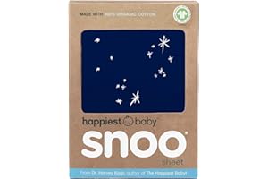 Happiest Baby SNOO Cot Fitted Sheet - 100% Organic Cotton Nursery Bedding - Fits SNOO Sleeper Crib Mattress (Midnight Galaxy)