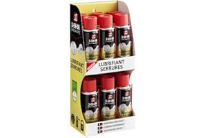 3-IN-ONE 3-En-UN Technique Lubrifiant Serrures Aérosol Lubrifie proprement Pénètre et débloque Idéale en cas de gel, Formule ultra fluide, 100 ML, Carton de 12, Or, 33463/10