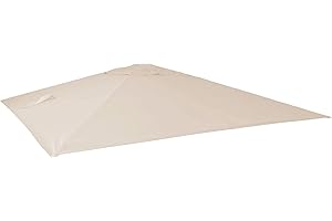 ‎MENDLER Mendler Ersatz-Bezug für Luxus-Ampelschirm HWC-A96, Sonnenschirmbezug Ersatzbezug, 3x3m (Ø4,24m) Polyester 2,7kg - Creme