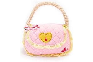 PET LONDON Handbag Squeak Dog Toy Pink with Rope