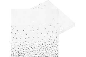 HNH 20 Tovaglioli di carta Bianco con lamina d'argento Tovaglioli usa e getta 33 x 33 cm Tovaglioli monouso per feste