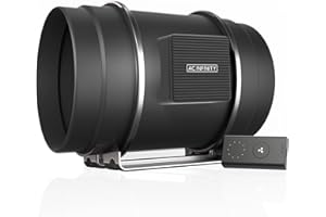 AC Infinity CLOUDLINE PRO S8 – Leises Inline-Lüftersystem 200 mm mit 10-Stufen-Drehzahlregler, EC-Motor, für Grow-Zelte und Hydroponik