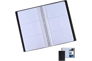 KMUQSHY Tarjetero para 240 Tarjetas de Visita, Organizador Profesional de Tarjetas con 40 Páginas de Doble Cara, Álbum de Tarjetas de Visita de PU, Estuche Negro para Empresarios, Vendedores y Oficinas