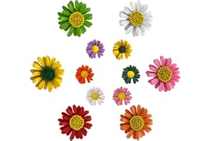 Zzcy 12 Piezas Broche Margarita Broches para Ropa Mujer Broches Flor Pin Flor para Blusas para Bolsos Caseros Camisetas Toda la ropa Decoración de Sombreros(6 Grande 6 Pequeño)